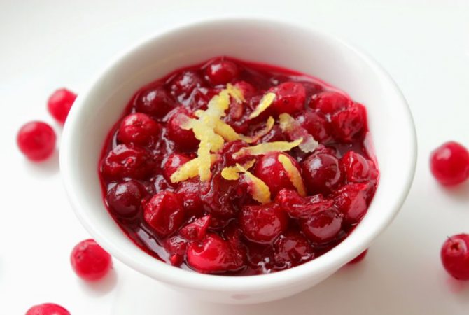 клюква с апельсином и сахаром на зиму