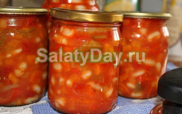 Салат из моркови и фасоли на зиму
