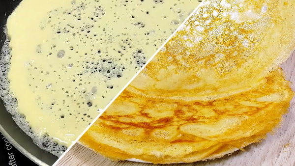 Блины с крахмалом и мукой на молоке тонкие с дырочками. Рецепт