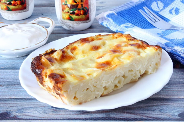 Лапшевник в духовке с яйцом и молоком. Рецепт