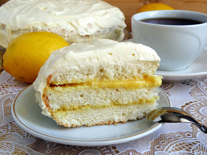 Лимонный торт. Рецепт с курдом наивкуснейший, лимонная начинка, крем