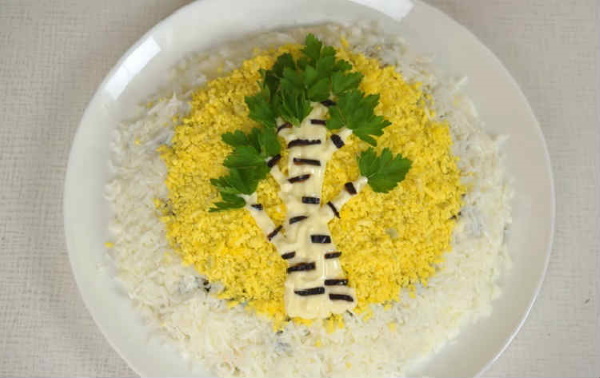 Салат Березка с курицей и черносливом. Рецепты с грибами, орехами, огурцом, сыром