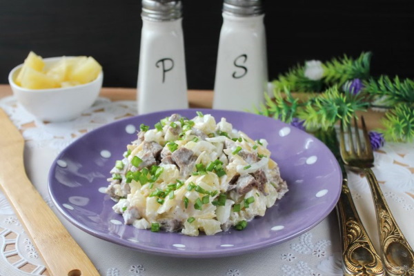 Салаты с фруктами и мясом. Рецепты с фото
