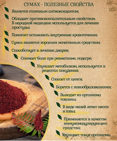 Сумак (sumac) специя. Применение, рецепты применения