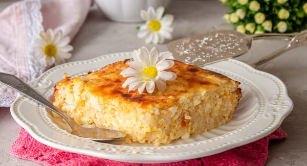 Запеканка творожная с рисом. Рецепты в духовке